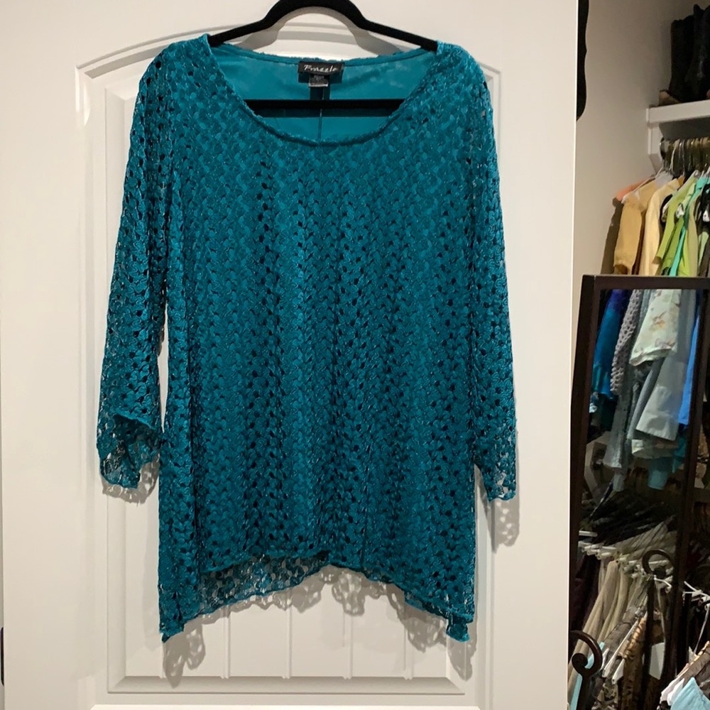 Teal tunic top large